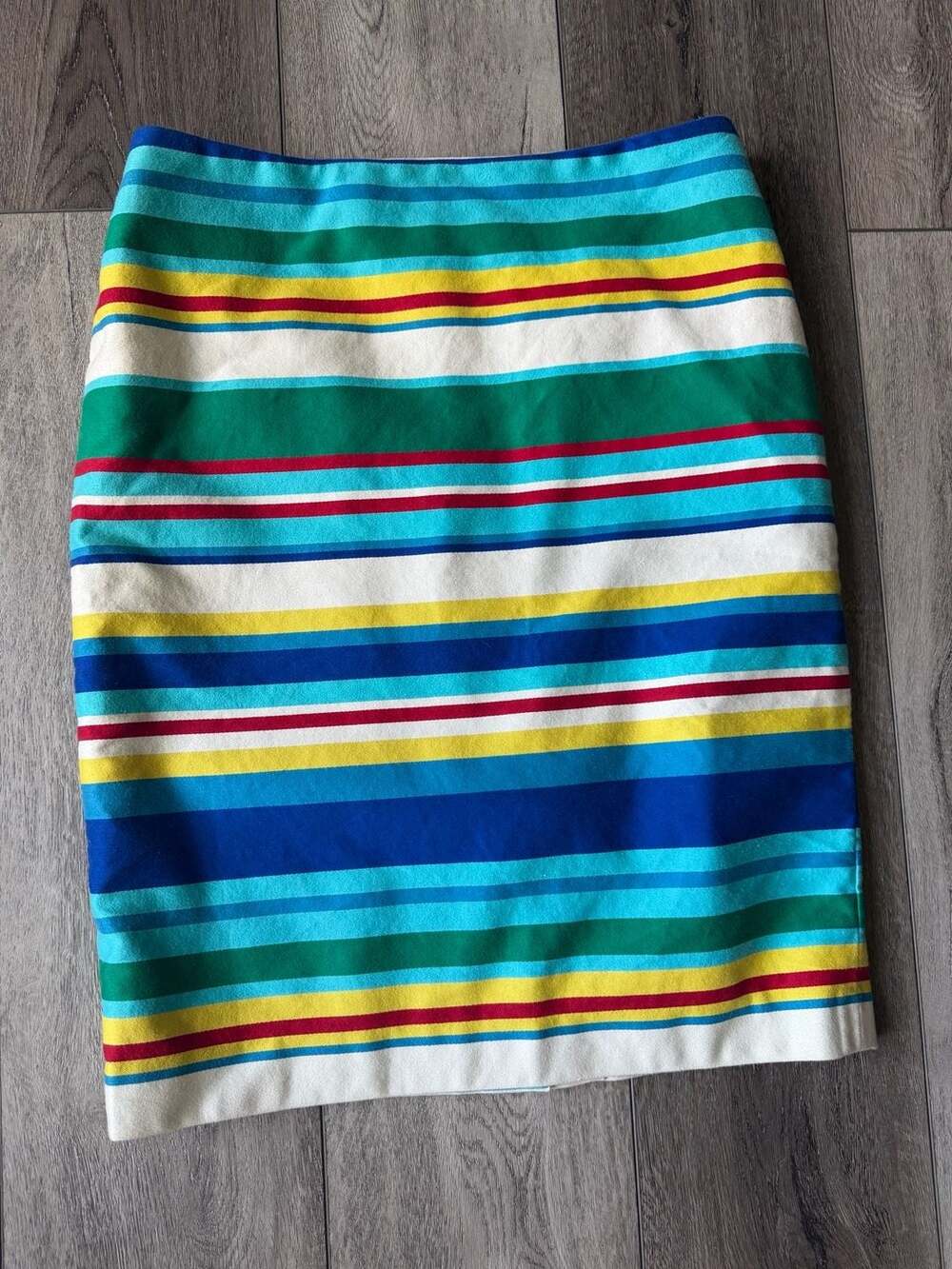 Talbots Petites Preppy Coastal Striped Cotton Straight Pencil Skirt Size 8P